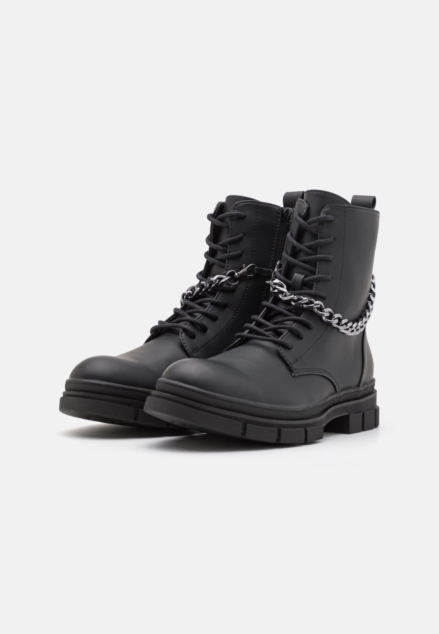 YOURTURN Unisex - Lace-Up Ankle Boots - Black 4 YOURTURN Unisex - Lace-Up Ankle Boots - Black - Image 2