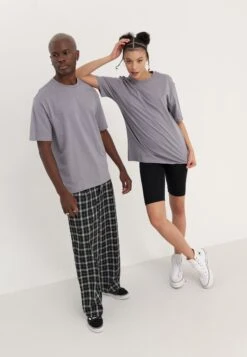 YOURTURN UNISEX 3 PACK BASIC OVERSIZED T-SHIRT - Basic T-shirt - Grey/white/black