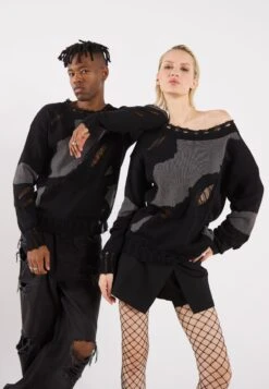 YOURTURN UNISEX - Jumper - Black/beige -Yourturn Shop 085921462da147d2b4ac24bb3c2553cf