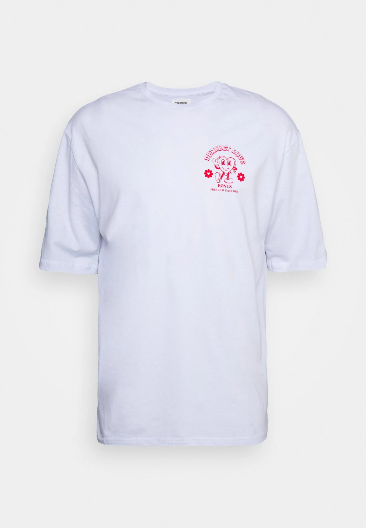 YOURTURN Heart Graphic Backprint Tee Unisex - Print T-Shirt - White 3 YOURTURN Heart Graphic Backprint Tee Unisex - Print T-Shirt - White