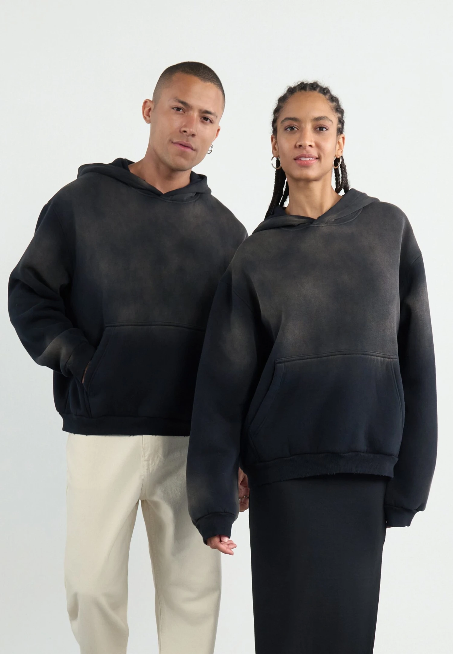 YOURTURN SUN FADED SHERPA LINED HOODIE UNISEX - Sweatshirt - Black 3 YOURTURN SUN FADED SHERPA LINED HOODIE UNISEX - Sweatshirt - Black