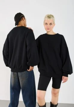 YOURTURN OVERSIZE BASIC CREWNECK UNISEX - Sweatshirt - True Black