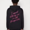 YOURTURN Embroidered Text Hoodie Unisex - Hoodie - Black 1 YOURTURN Embroidered Text Hoodie Unisex - Hoodie - Black -Yourturn Shop 13e00cb70a1a488990329c593381525e