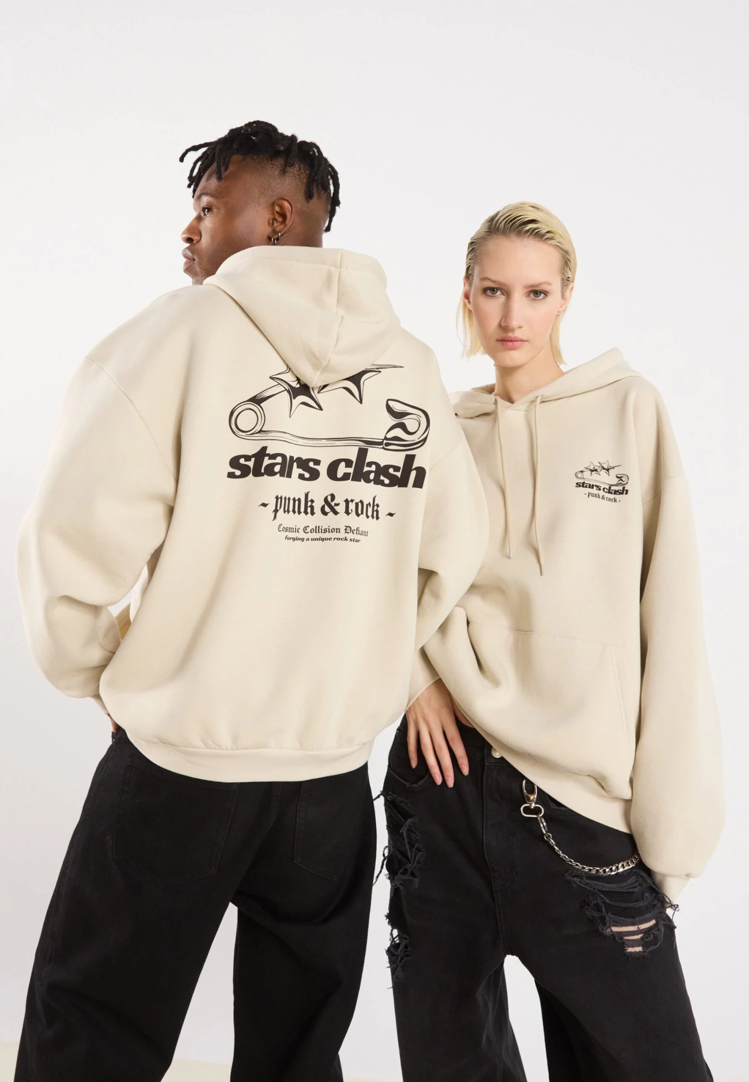 YOURTURN UNISEX - Hoodie - Oatmeal 3 YOURTURN UNISEX - Hoodie - Oatmeal