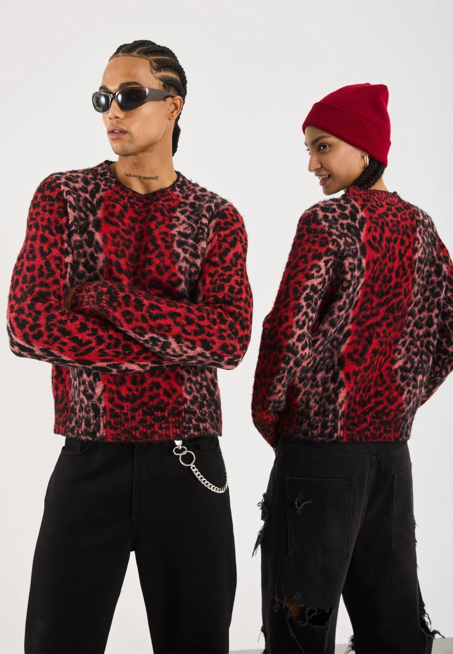 YOURTURN UNISEX - Jumper - Red/black 5 YOURTURN UNISEX - Jumper - Red/black - Image 3