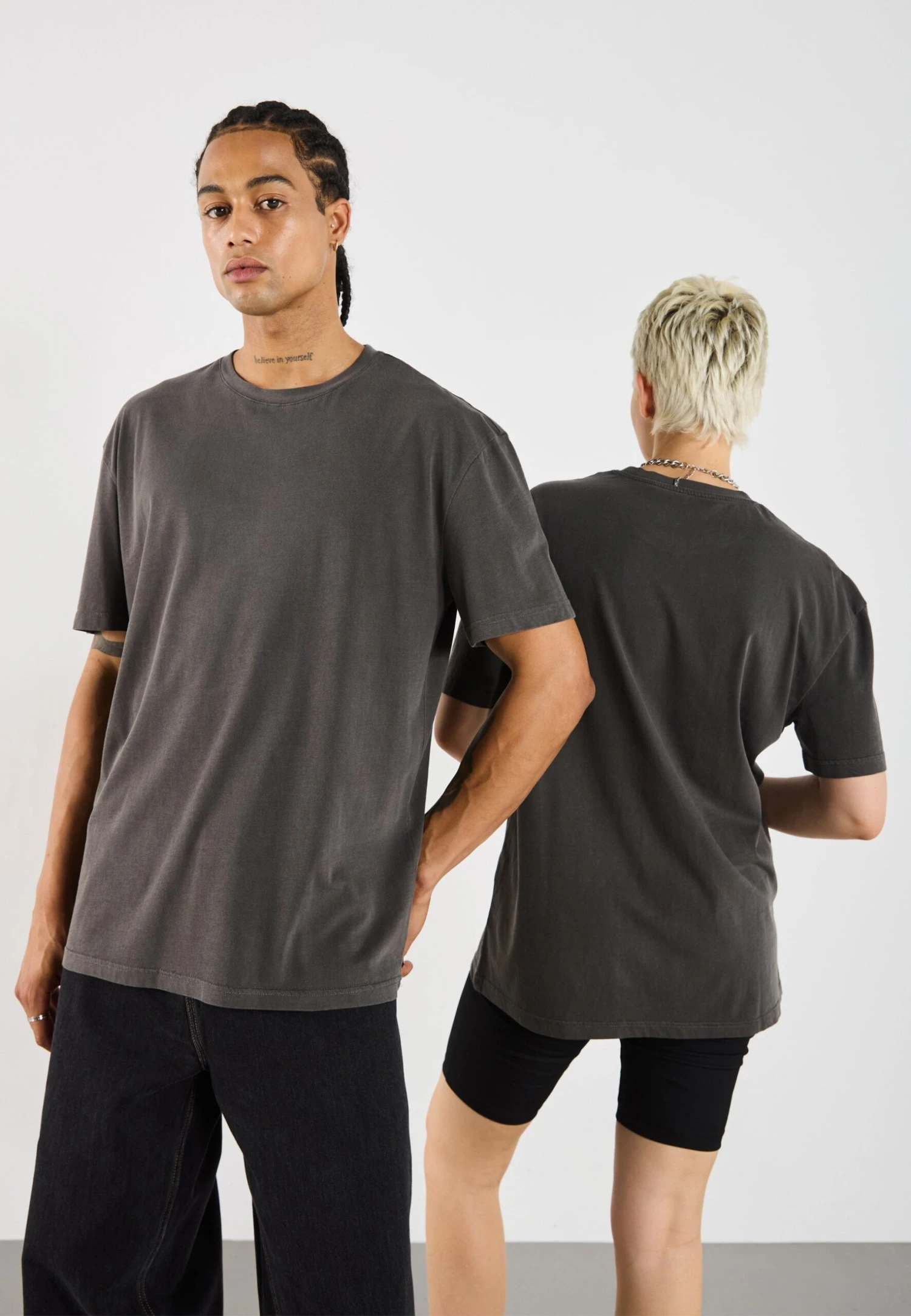 YOURTURN UNISEX BASIC GARMENT WASHED - Basic T-shirt - Asphalt 5 YOURTURN UNISEX BASIC GARMENT WASHED - Basic T-shirt - Asphalt - Image 3