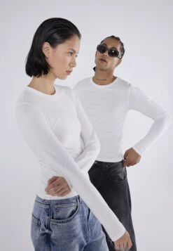 YOURTURN 2 PACK UNISEX - Long Sleeved Top - White/dark Brown -Yourturn Shop 286f247d35054ad39e34c55c6b8d73e6