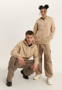 YOURTURN UNISEX - Zip-up Sweatshirt - Tan 20 YOURTURN UNISEX - Zip-up Sweatshirt - Tan -Yourturn Shop 2f2cf86e831d4dfd8d358f37d1fec363