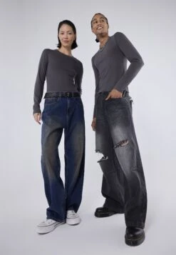 YOURTURN 2 PACK UNISEX - Long Sleeved Top - Dark Grey/black