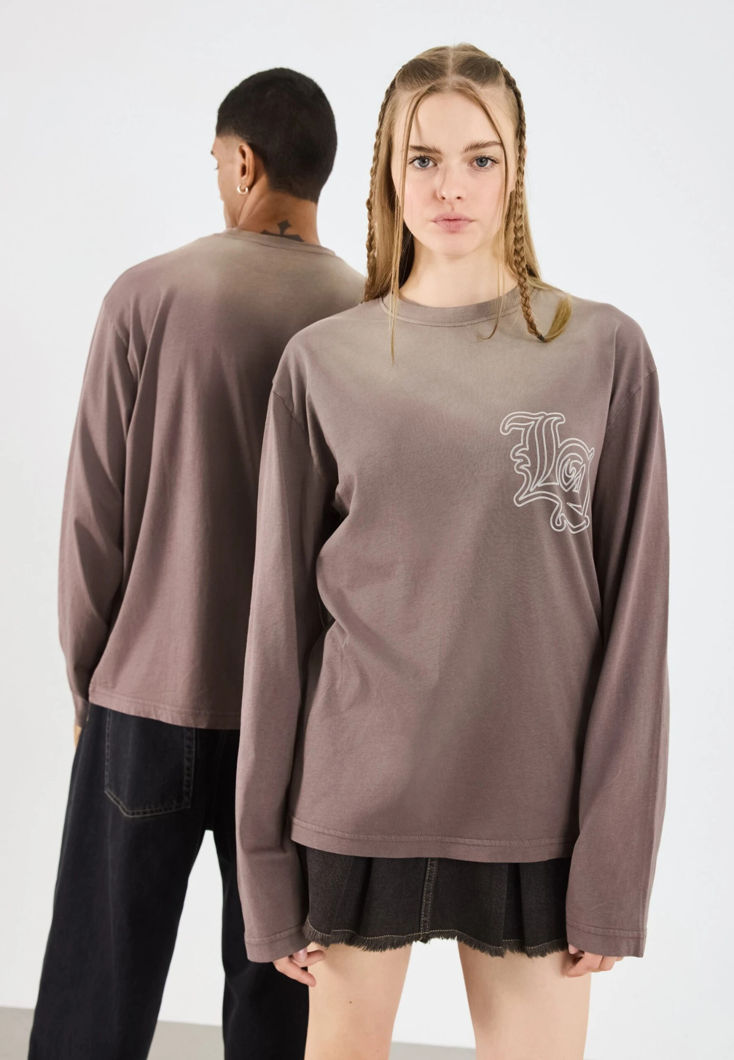 YOURTURN UNISEX - Long Sleeved Top - Brown Wash 5 YOURTURN UNISEX - Long Sleeved Top - Brown Wash - Image 3