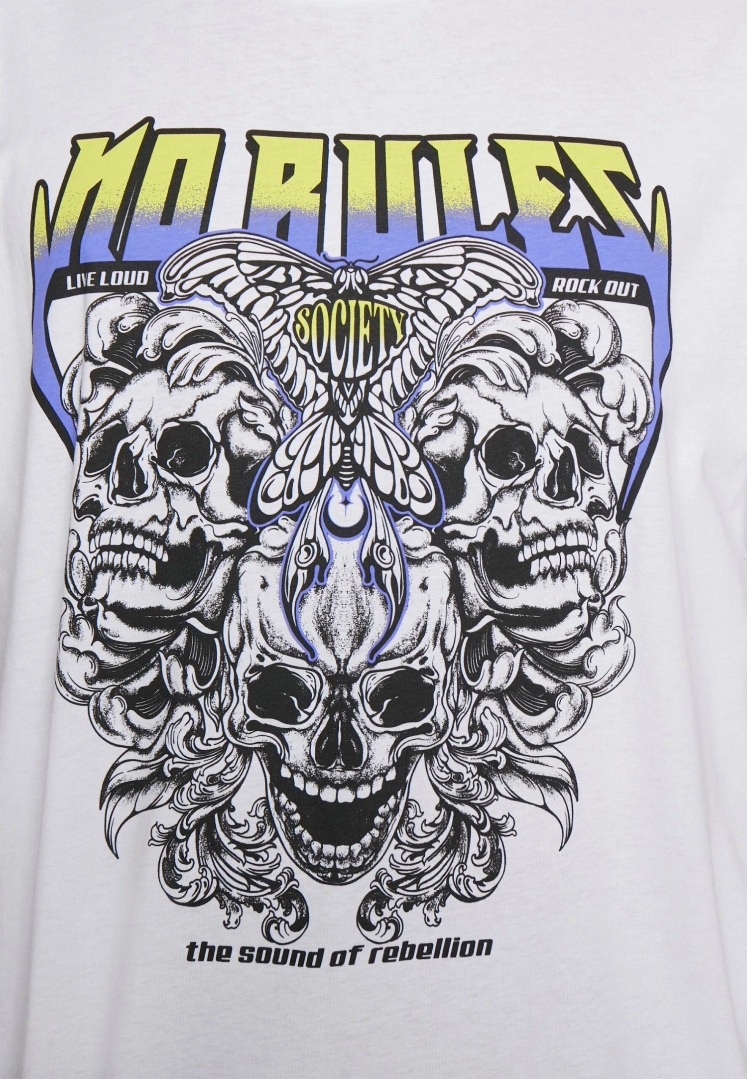 YOURTURN Rule Skull Graphic Tee Unisex - Print T-Shirt - White 7 YOURTURN Rule Skull Graphic Tee Unisex - Print T-Shirt - White - Image 5