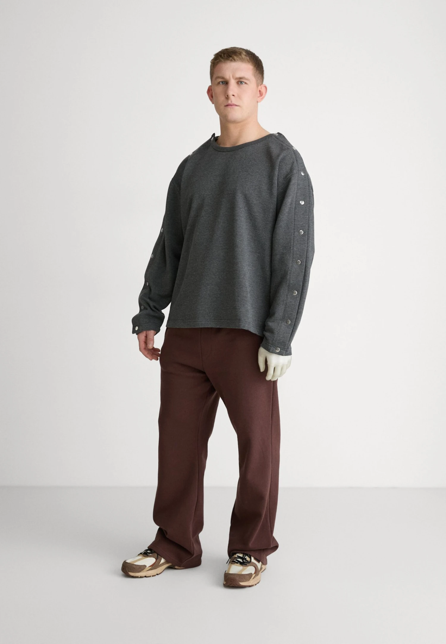 YOURTURN ADAPTIVE POPPER SLEEVE UNISEX - Sweatshirt - Dark Grey 7 YOURTURN ADAPTIVE POPPER SLEEVE UNISEX - Sweatshirt - Dark Grey - Image 5