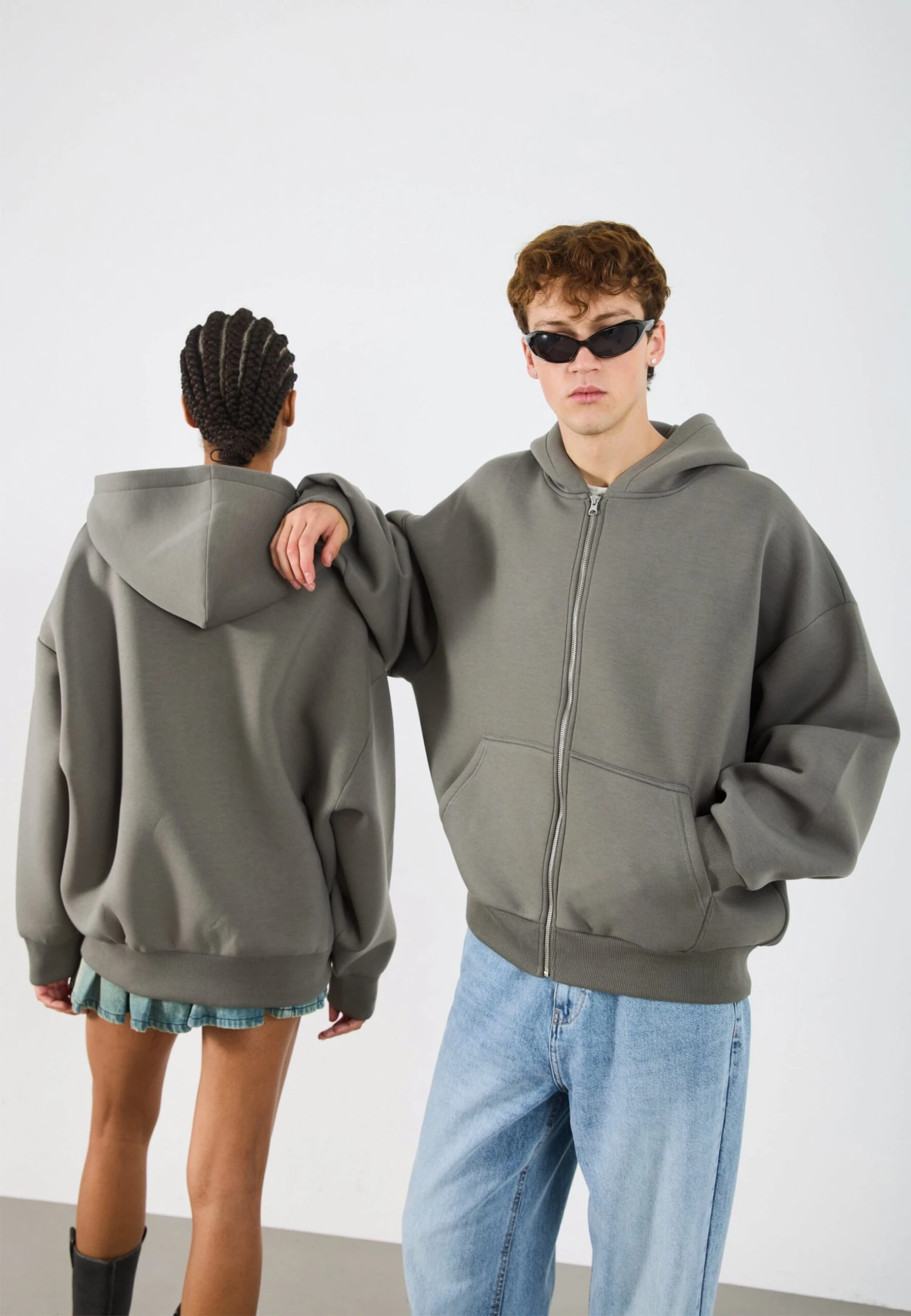 YOURTURN SCUBA ZIP UNISEX - Zip-up Sweatshirt - Castor Gray 6 YOURTURN SCUBA ZIP UNISEX - Zip-up Sweatshirt - Castor Gray - Image 4