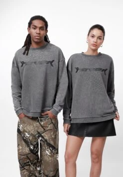 YOURTURN UNISEX - Sweatshirt - Acid Wash Dark Grey