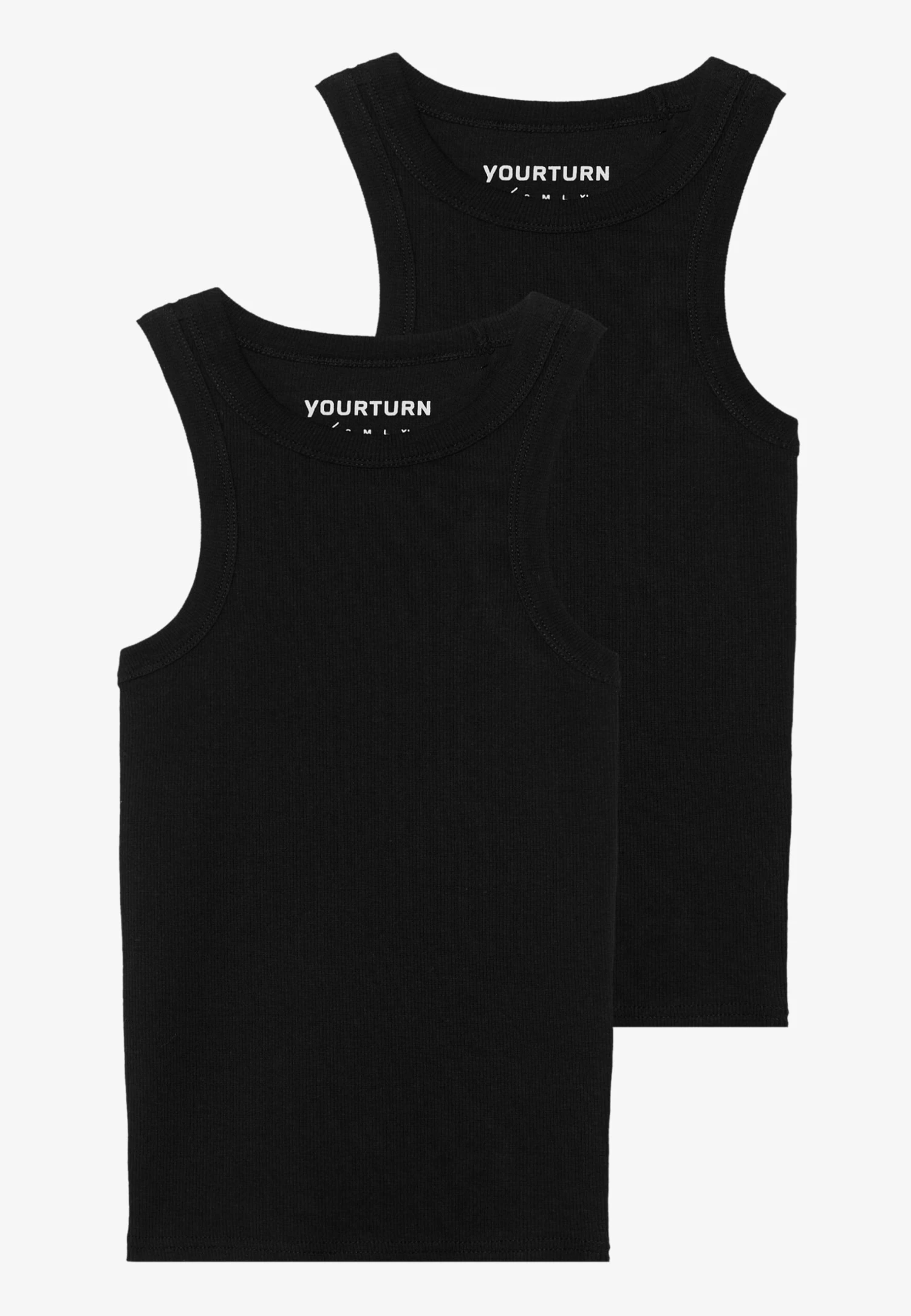 YOURTURN BASIC RIB MUSCLE RACER TANKS UNISEX 2 PACK - Top - Black 8 YOURTURN BASIC RIB MUSCLE RACER TANKS UNISEX 2 PACK - Top - Black - Image 6