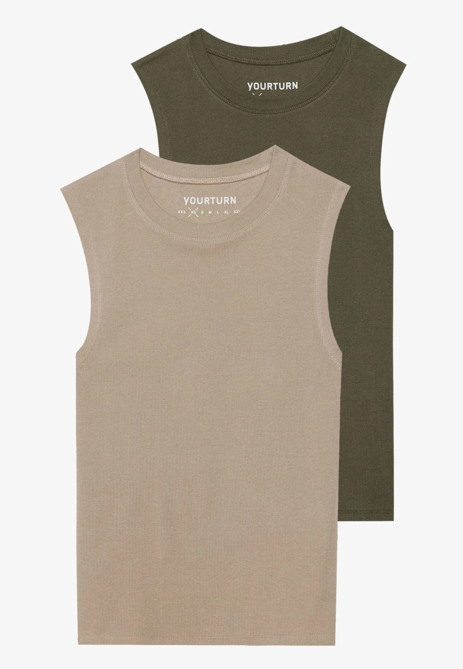 YOURTURN BASIC RIB MUSCLE TANKS UNISEX 2 PACK - Top - White/grey 11 YOURTURN BASIC RIB MUSCLE TANKS UNISEX 2 PACK - Top - White/grey - Image 9