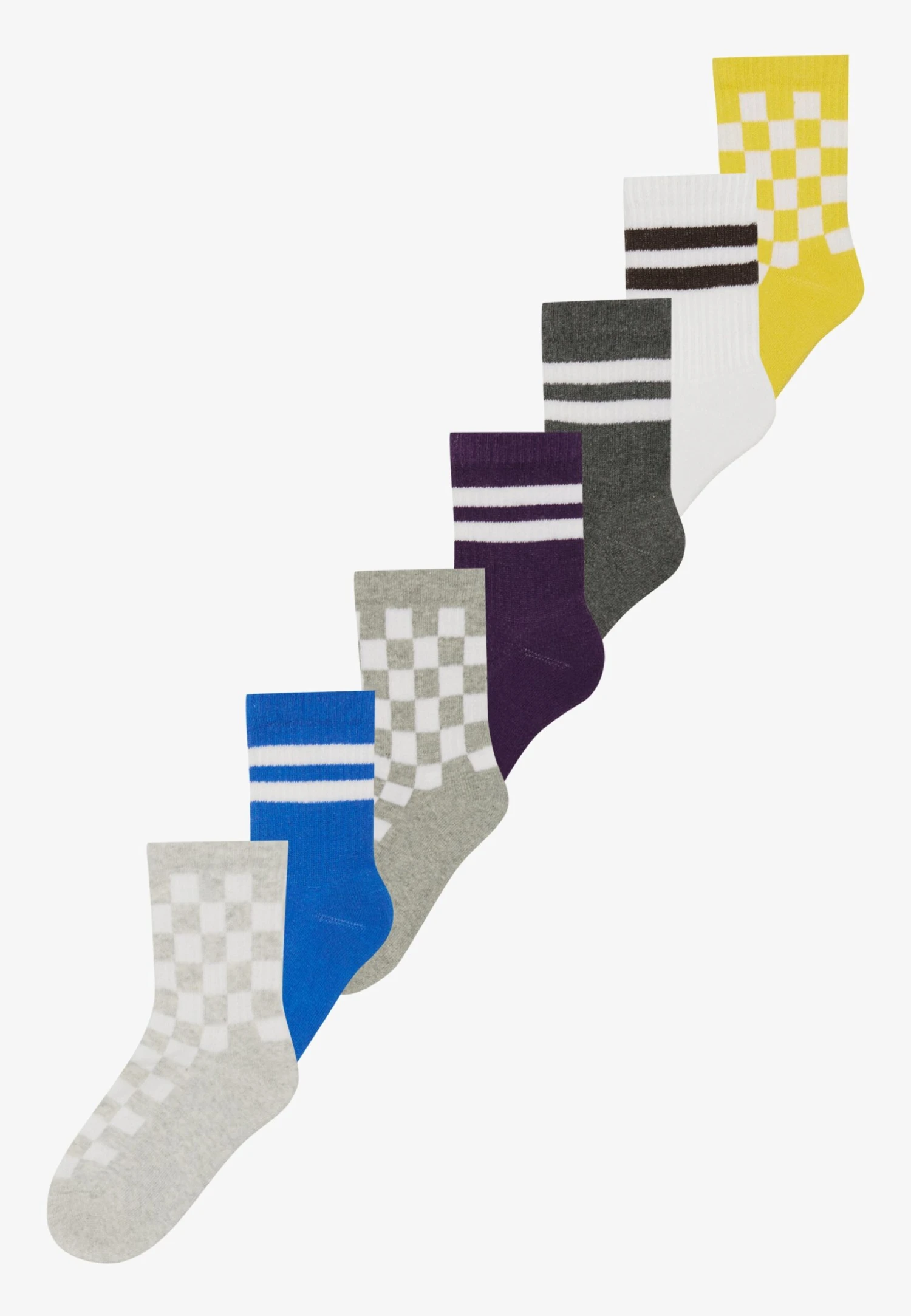 UNISEX 7 PACK - Socks - White/purple/blue