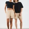 YOURTURN 2 PACK UNISEX - Sports Shorts - Black/tan