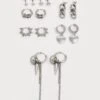YOURTURN UNISEX 7 PACK - Earrings - Silver-coloured -Yourturn Shop 55aa952a57414ea4ac66813b9aa81ee1