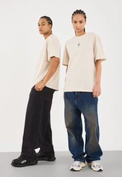 YOURTURN UNISEX 5 PACK - Print T-shirt - Chocolate Brown/moonbeam/bright White/true Black