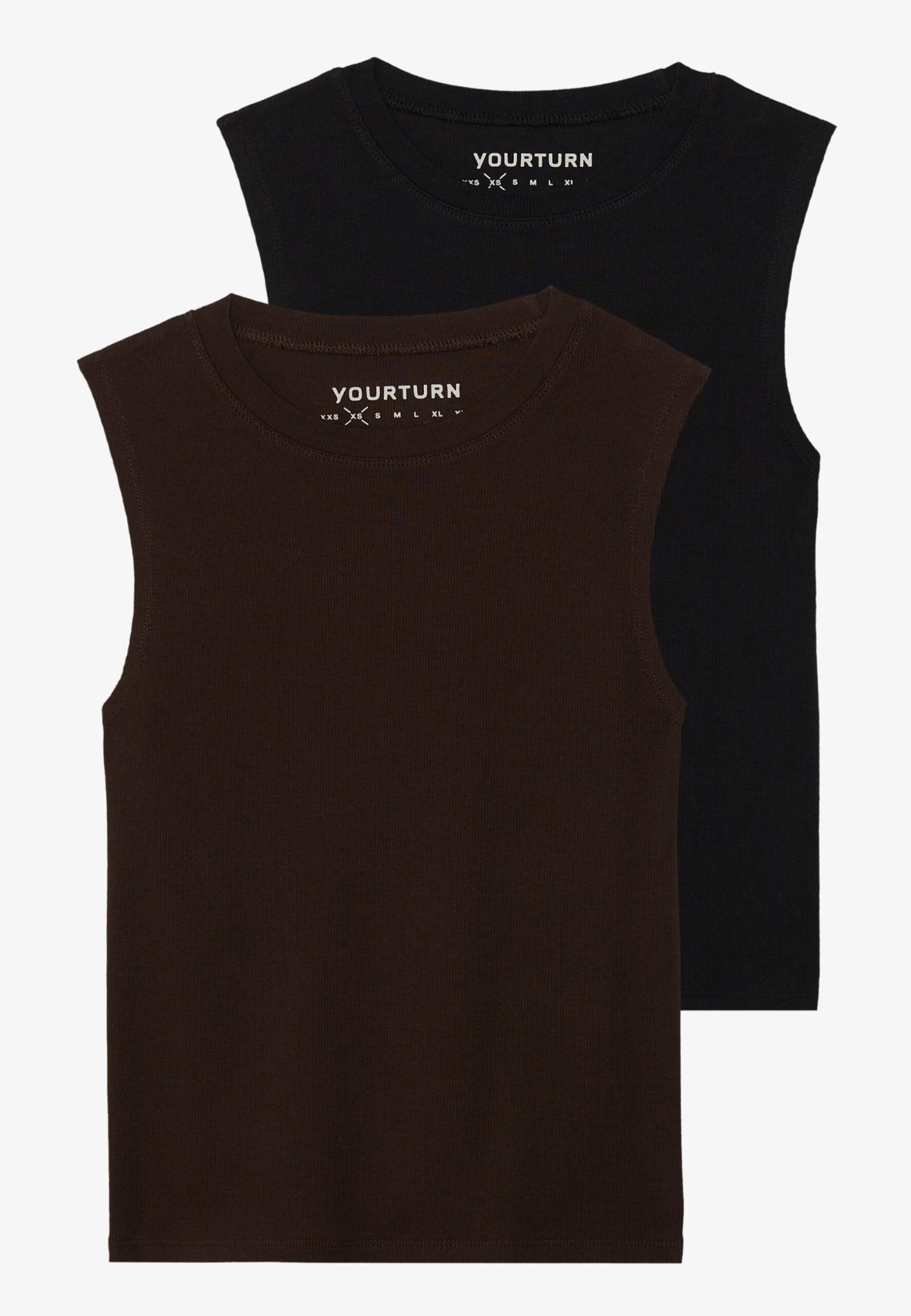 YOURTURN BASIC RIB MUSCLE TANKS UNISEX 2 PACK - Top - White/grey 12 YOURTURN BASIC RIB MUSCLE TANKS UNISEX 2 PACK - Top - White/grey - Image 10