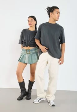 YOURTURN UNISEX 2 PACK BASIC BOXY T SHIRT - Basic T-shirt - Desert Taupe/forged Iron