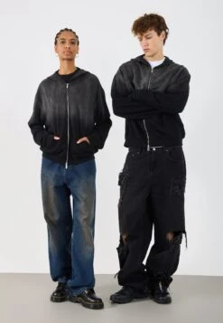 YOURTURN UNISEX - Zip-up Sweatshirt - Black/dark Grey -Yourturn Shop 62b9c7ee04e0470ba4ff410fca13bdbc