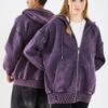 YOURTURN UNISEX - Zip-up Sweatshirt - Dark Purple, Snow Wash -Yourturn Shop 648055ec61a445d99c0ff9b73e45c51c