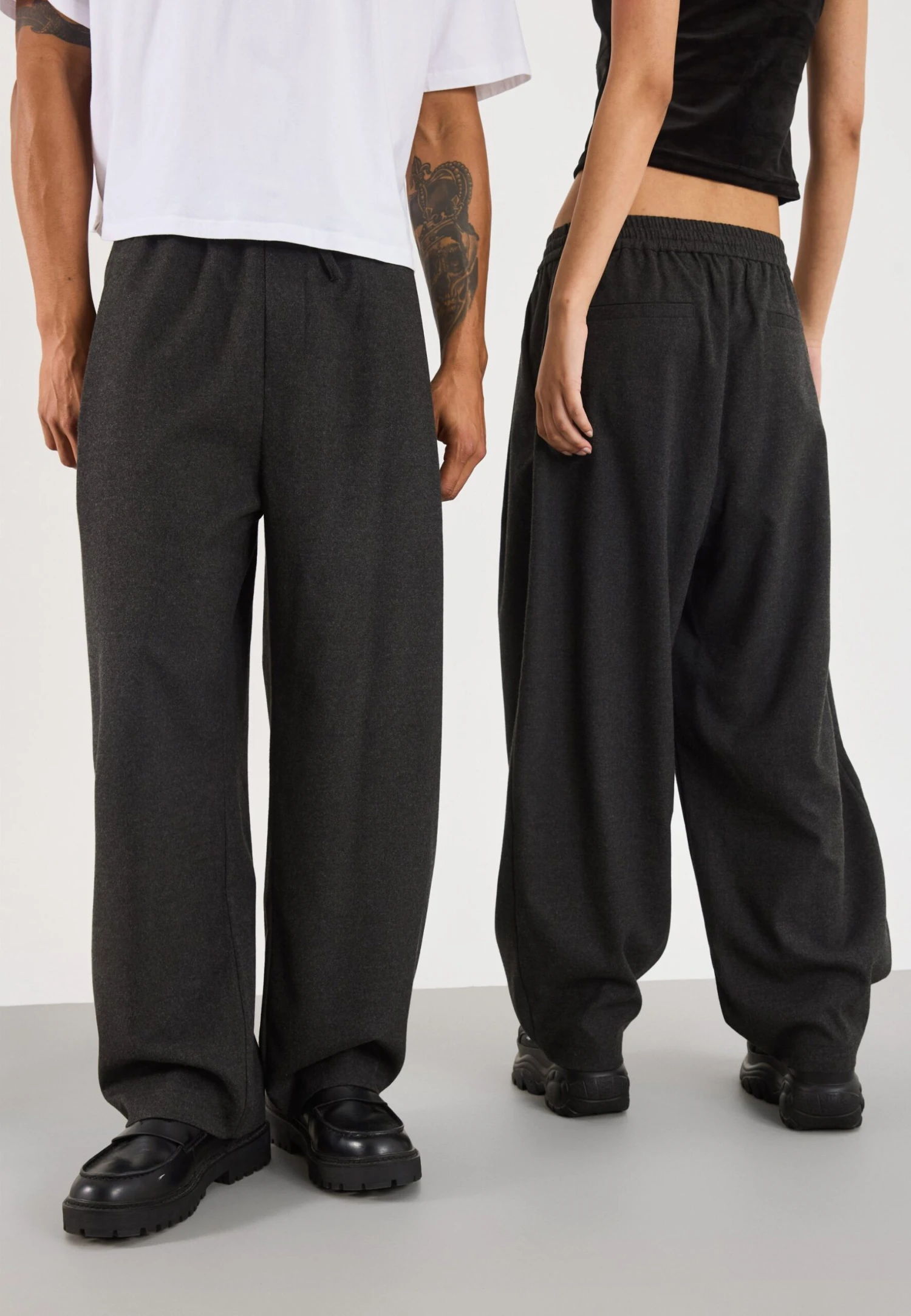 YOURTURN BARREL TROUSER UNISEX - Trousers - Dark Grey Melange 3 YOURTURN BARREL TROUSER UNISEX - Trousers - Dark Grey Melange