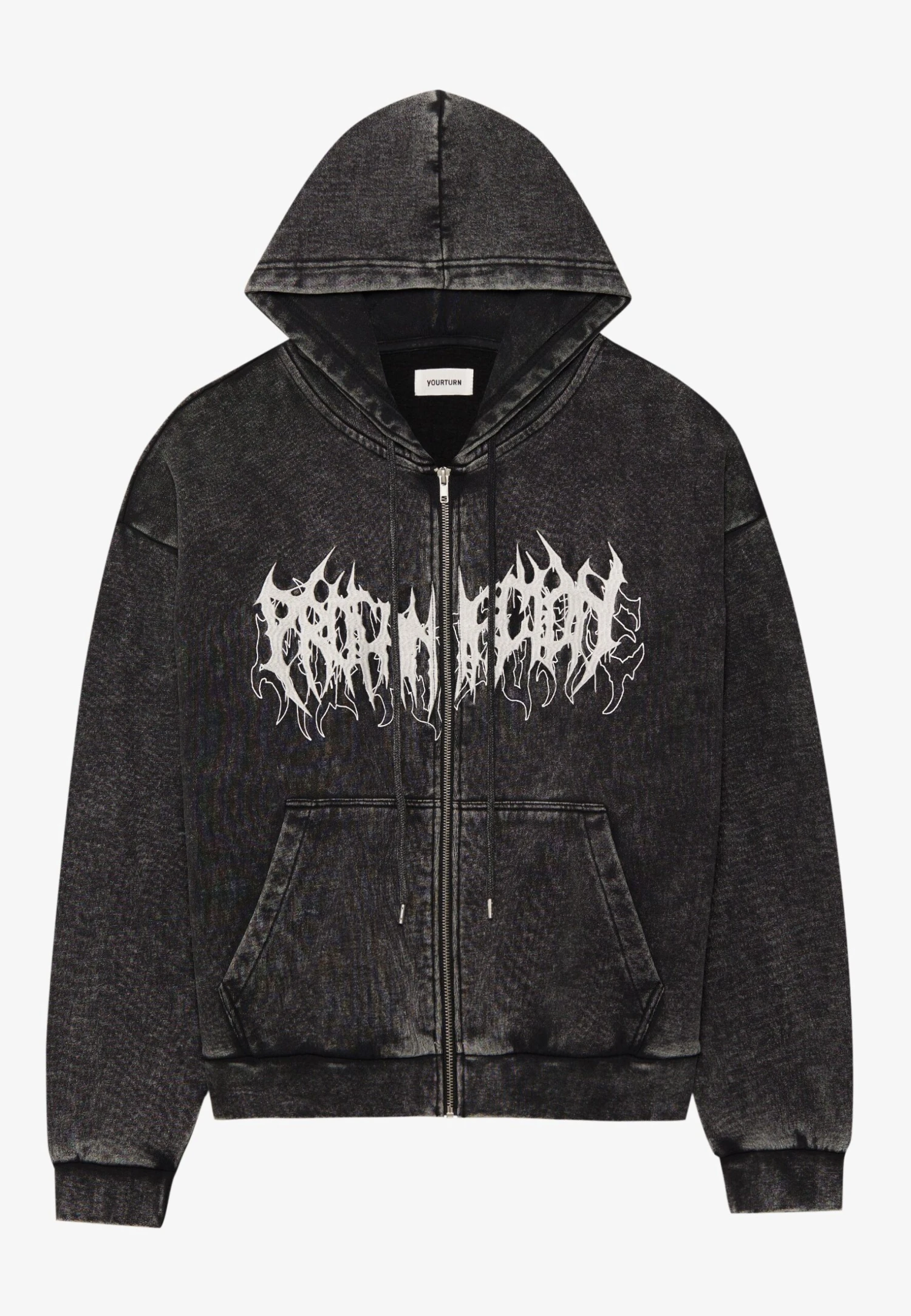 YOURTURN WASHED ZIP-HOODIE UNISEX - Zip-up Sweatshirt - Black 7 YOURTURN WASHED ZIP-HOODIE UNISEX - Zip-up Sweatshirt - Black - Image 5