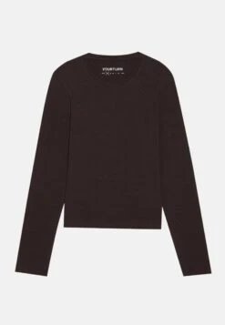 YOURTURN 2 PACK UNISEX - Long Sleeved Top - White/dark Brown -Yourturn Shop 754fe8b5d1ff4f3dae81581c3d20fdaf