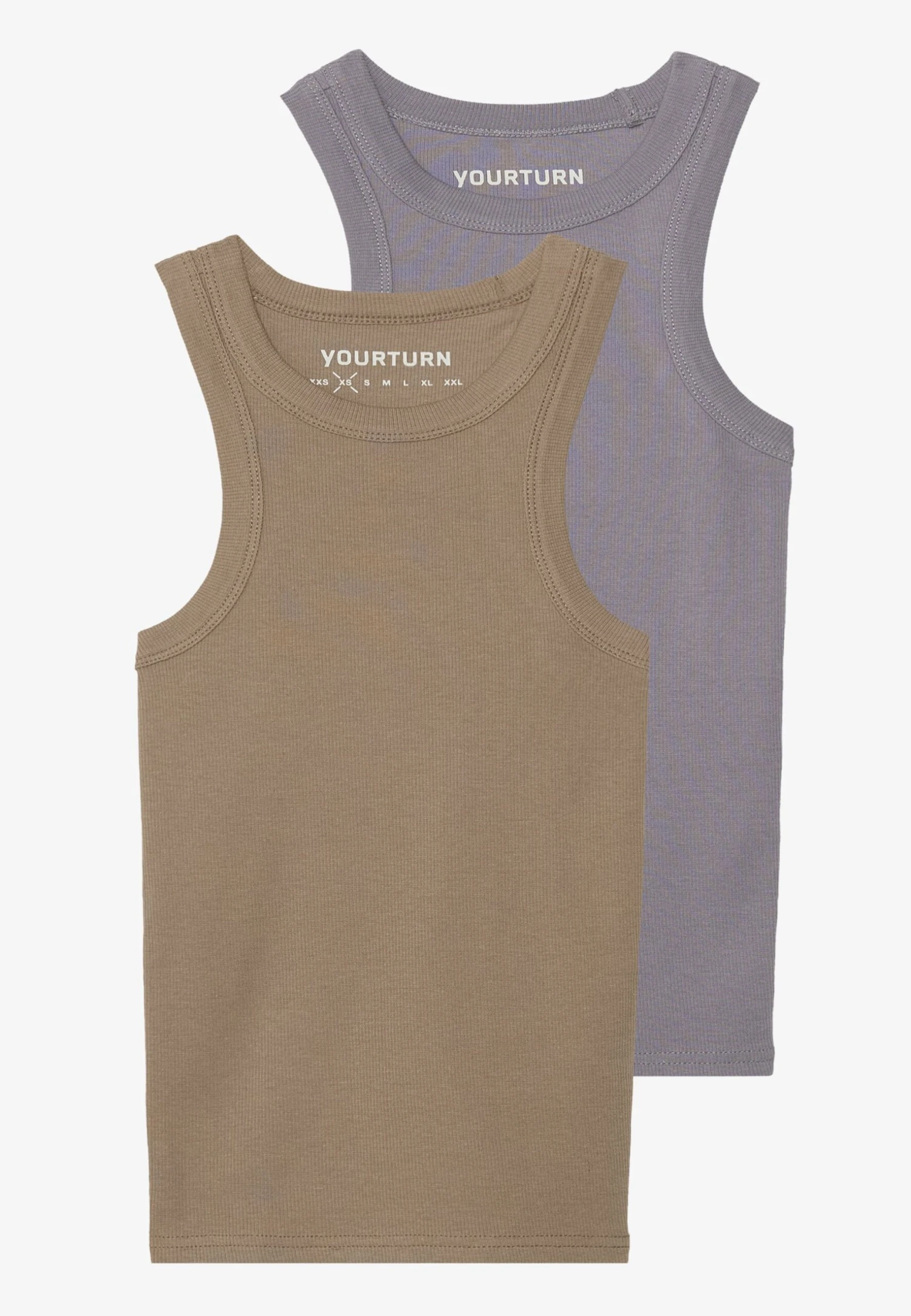 YOURTURN BASIC RIB MUSCLE RACER TANKS UNISEX 2 PACK - Top - White/black 15 YOURTURN BASIC RIB MUSCLE RACER TANKS UNISEX 2 PACK - Top - White/black - Image 13