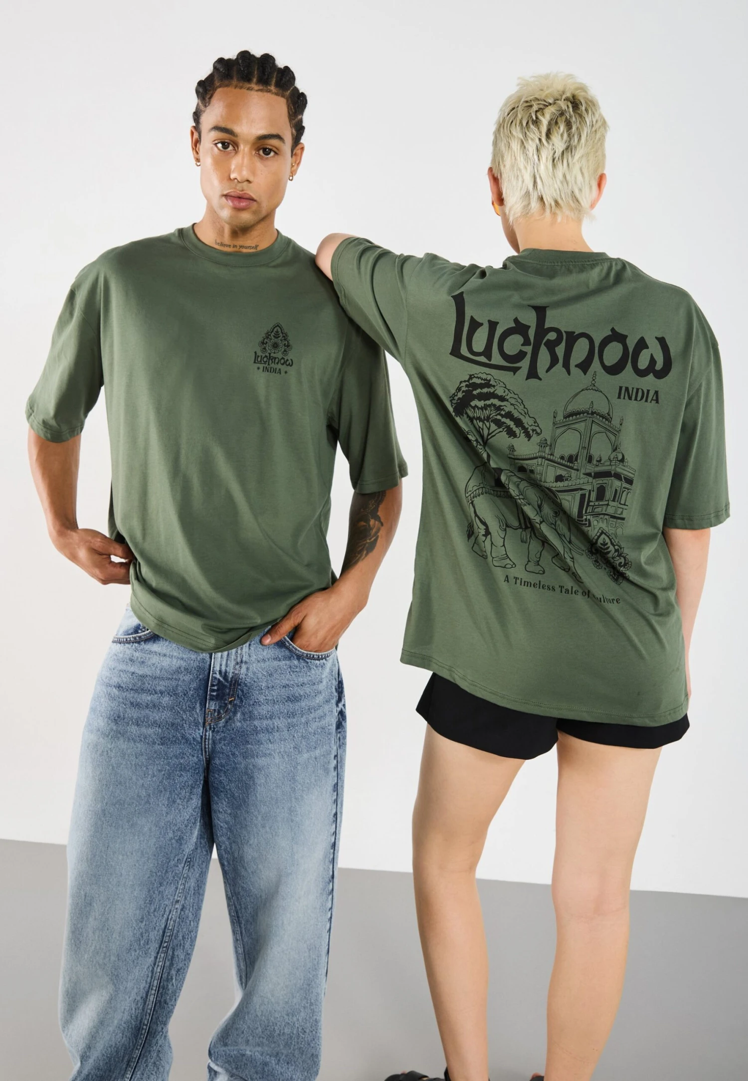 YOURTURN UNISEX - Print T-shirt - Thyme 3 YOURTURN UNISEX - Print T-shirt - Thyme