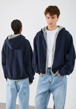 YOURTURN UNISEX - Hoodie - Dark Blue/grey Snow Wash -Yourturn Shop 77bfe86f40634ba6b585fad7843d2fb3