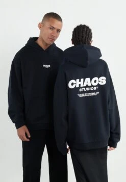 YOURTURN CHAOS OVERSIZE HEAVY HOODIE UNISEX - Sweatshirt - Black
