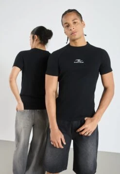 YOURTURN UNISEX WAFFLE MUSCLE FIT T SHIRT - Basic T-shirt - True Black