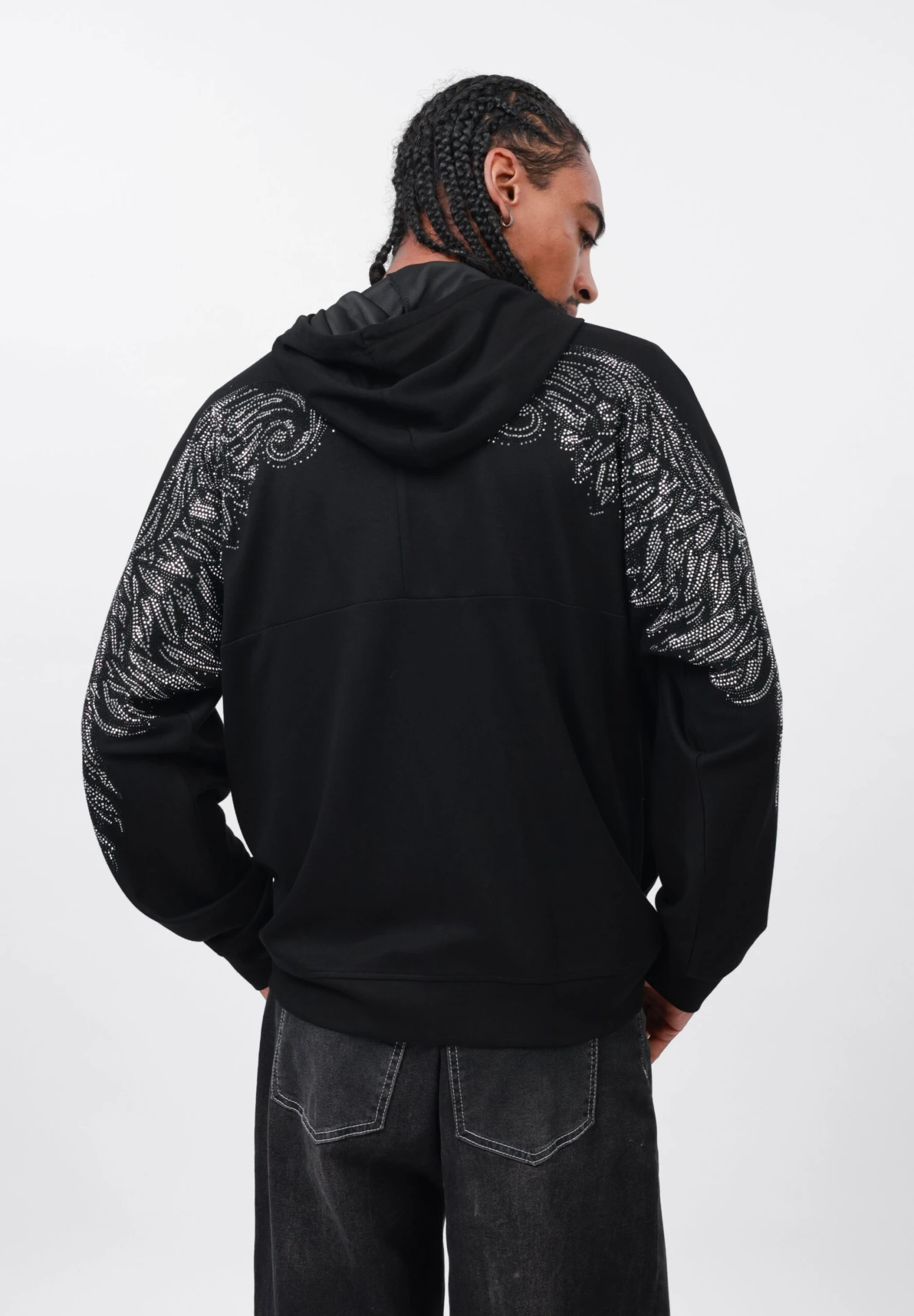 YOURTURN RHINESTONE ZIP THROUGH - Zip-up Sweatshirt - Black 5 YOURTURN RHINESTONE ZIP THROUGH - Zip-up Sweatshirt - Black - Image 3