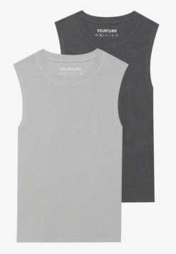 YOURTURN BASIC RIB MUSCLE TANKS UNISEX 2 PACK - Top - White/grey 20 YOURTURN BASIC RIB MUSCLE TANKS UNISEX 2 PACK - Top - White/grey -Yourturn Shop 88a4a533c0774230a2925831446b1411