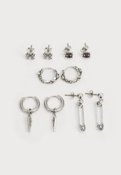 YOURTURN UNISEX 5 PACK - Earrings - Silver-coloured