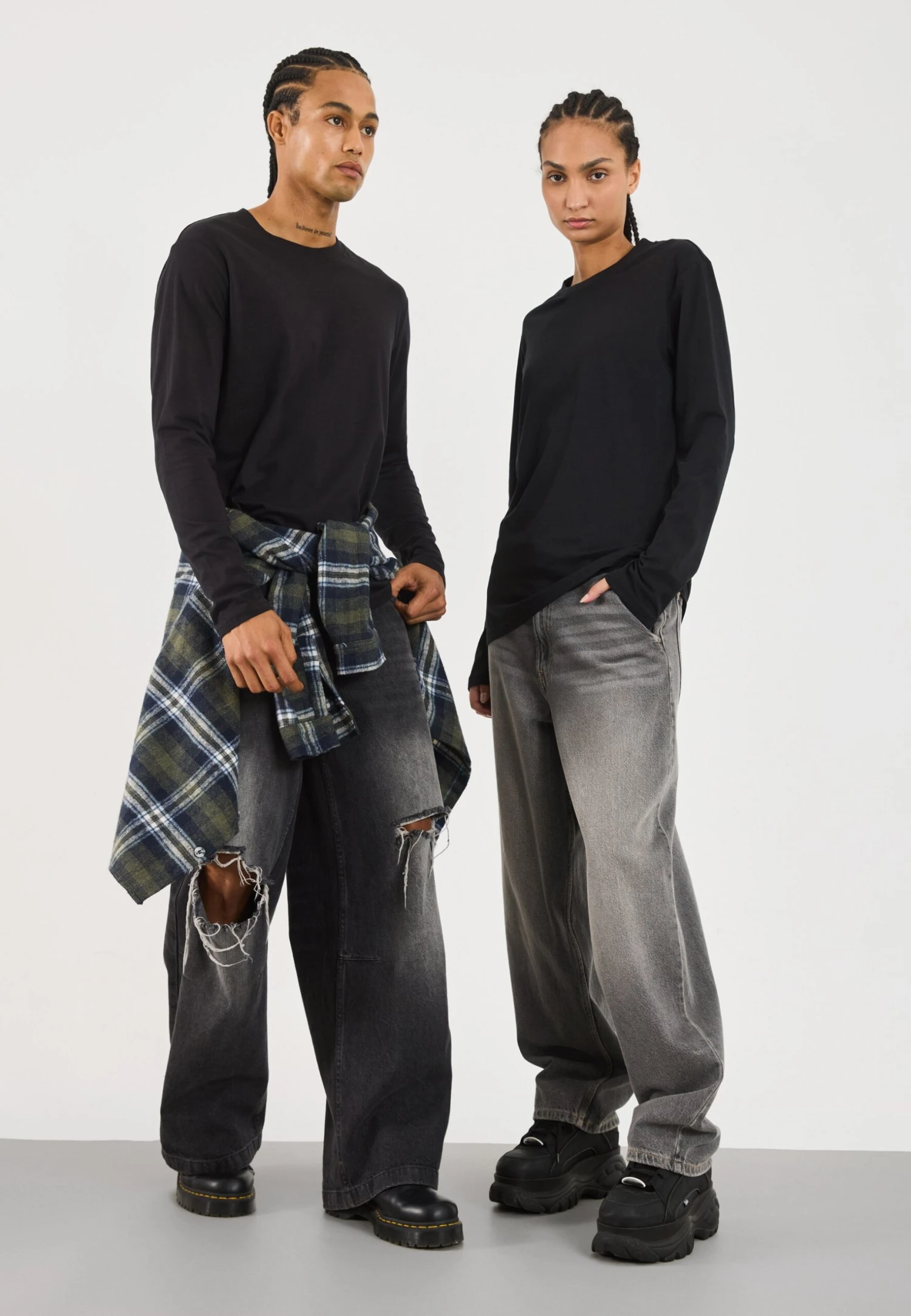 YOURTURN UNISEX 2 PACK - Long Sleeved Top - True Black 3 YOURTURN UNISEX 2 PACK - Long Sleeved Top - True Black