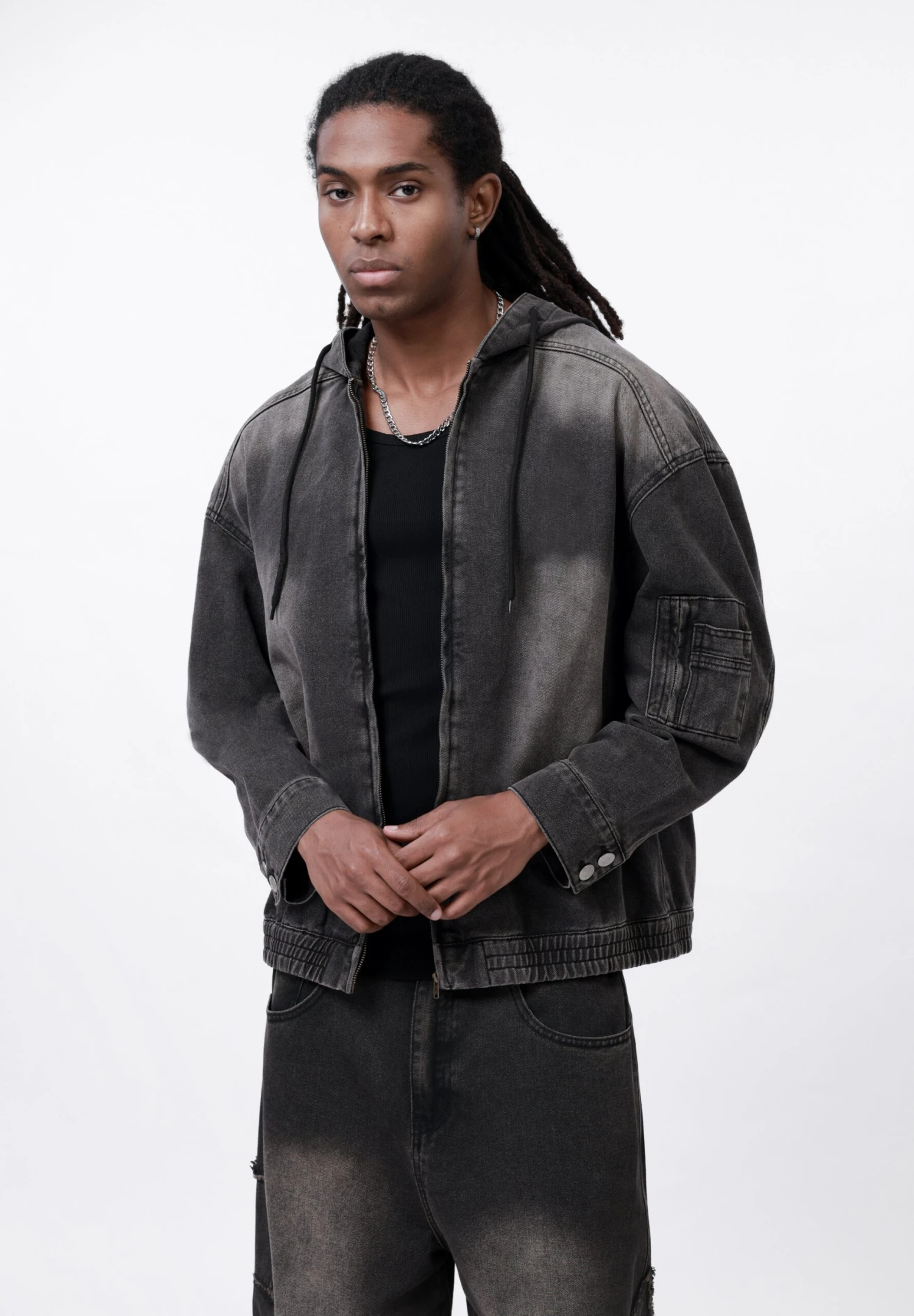 YOURTURN UNISEX - Denim Jacket - Black 3 YOURTURN UNISEX - Denim Jacket - Black