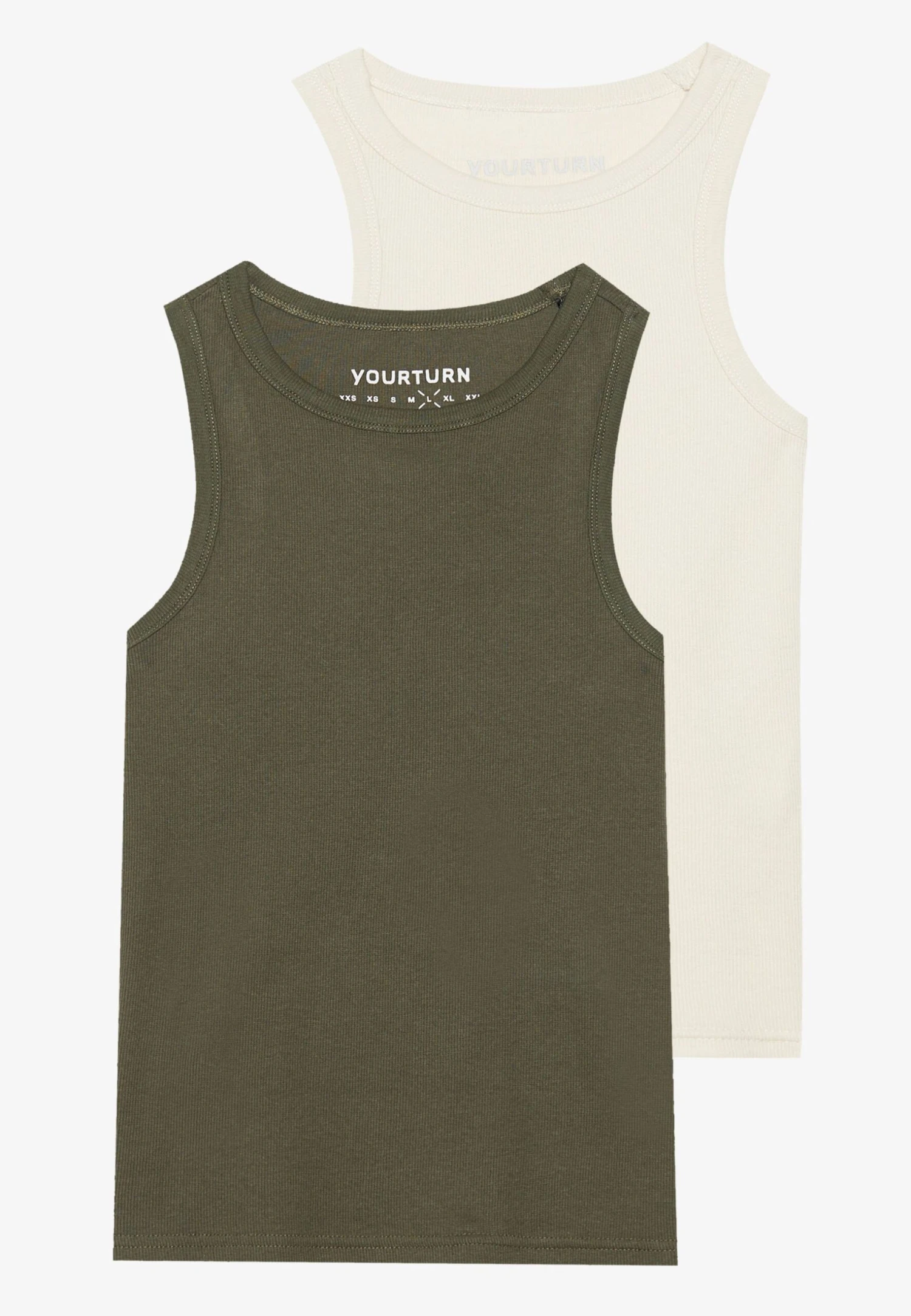 YOURTURN BASIC RIB MUSCLE RACER TANKS UNISEX 2 PACK - Top - White/black 16 YOURTURN BASIC RIB MUSCLE RACER TANKS UNISEX 2 PACK - Top - White/black - Image 14