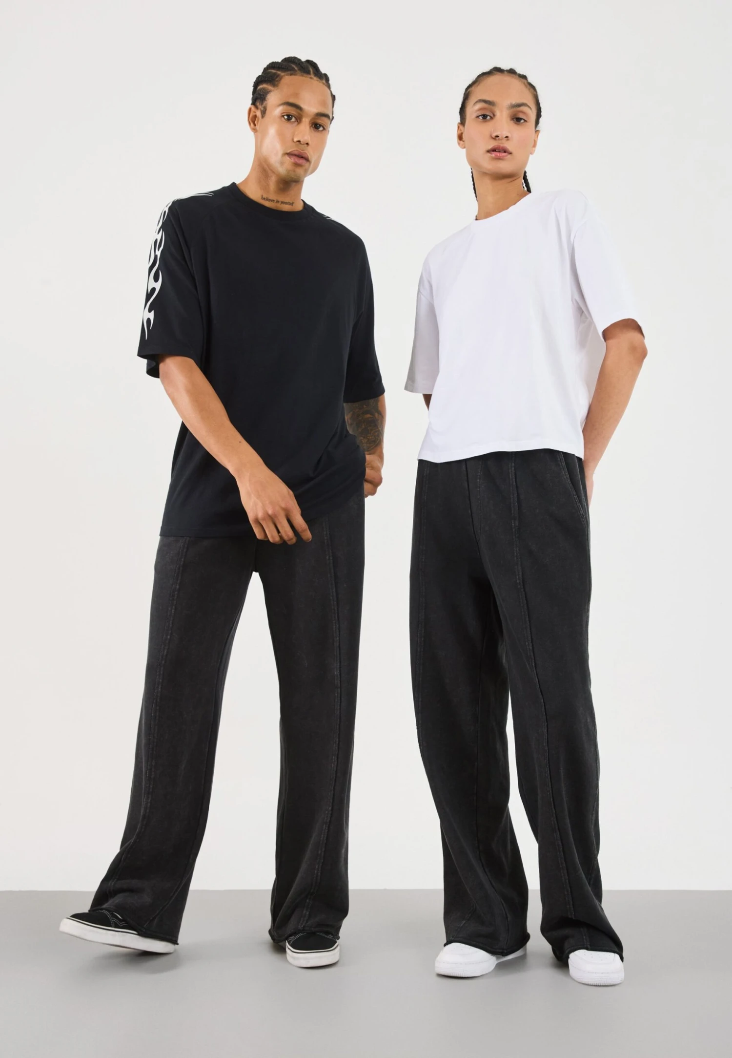 YOURTURN UNISEX - Tracksuit Bottoms - Washed Dk Grey 4 YOURTURN UNISEX - Tracksuit Bottoms - Washed Dk Grey - Image 2