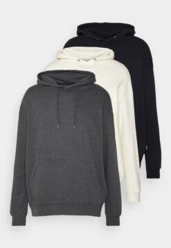 YOURTURN Unisex 3 Pack - Hoodie - Black/Mottled Dark Grey/Off White -Yourturn Shop 9f67d9effa7b40808acf2ad0fce05e81