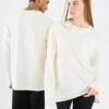 YOURTURN SLOUCHY LONG SLEEVED TOP WITH POCKET UNISEX - Long Sleeved Top - Marshmallow 11-4300 Tcx