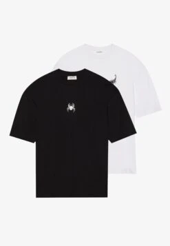 YOURTURN UNISEX 2 PACK - Print T-shirt - True Black/bright White -Yourturn Shop a33505c0836f4e9b93bcb027cd1afeb2