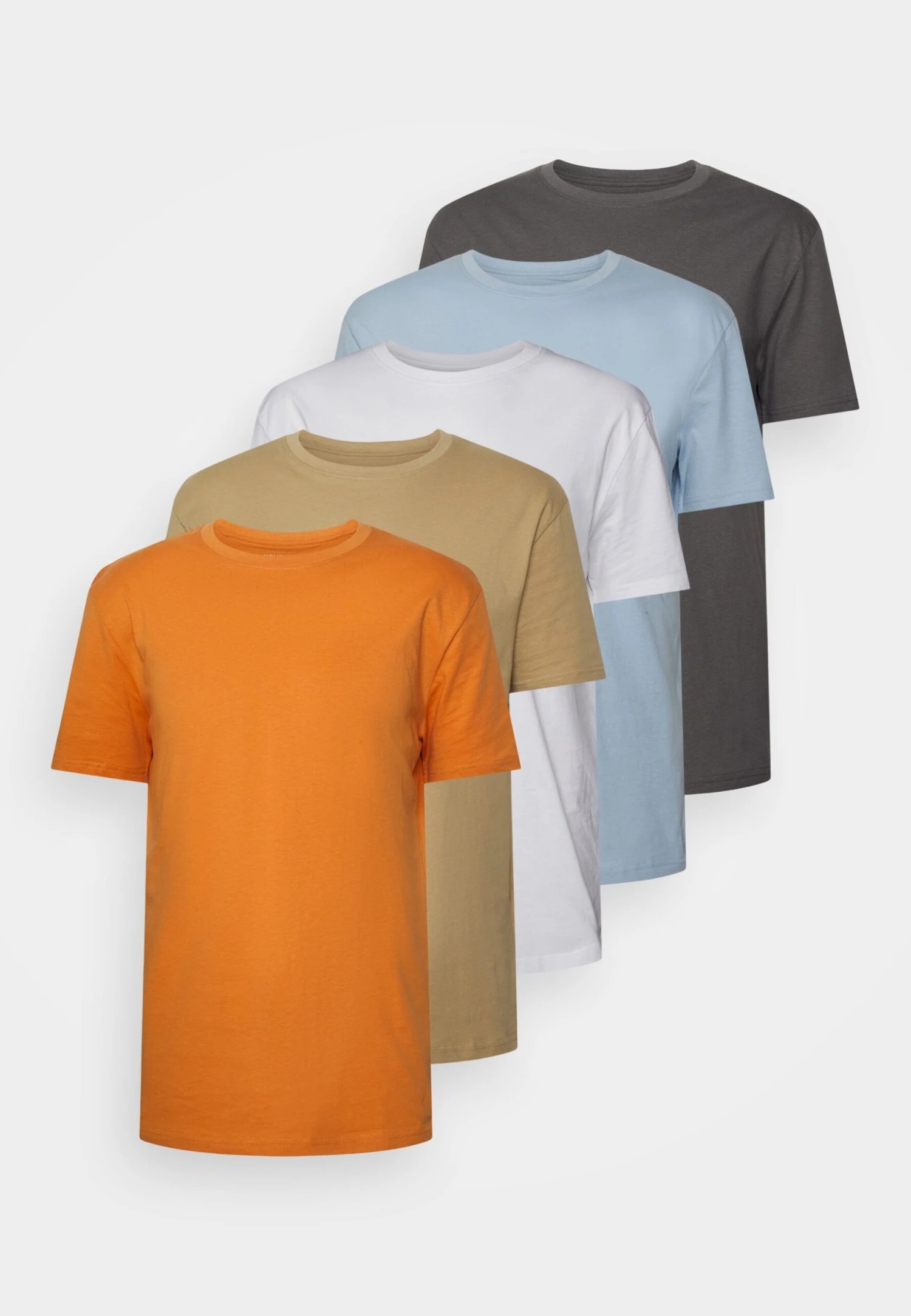 YOURTURN Unisex 5 Pack - Basic T-Shirt - White/Apricot/Light Blue 8 YOURTURN Unisex 5 Pack - Basic T-Shirt - White/Apricot/Light Blue - Image 6