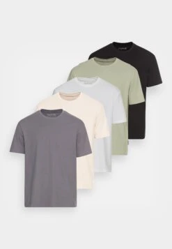 YOURTURN Unisex 5 Pack - Basic T-Shirt - Dark Grey/White/Beige -Yourturn Shop ad4b65fc9a1a4ee292e39d99f7fd81fb