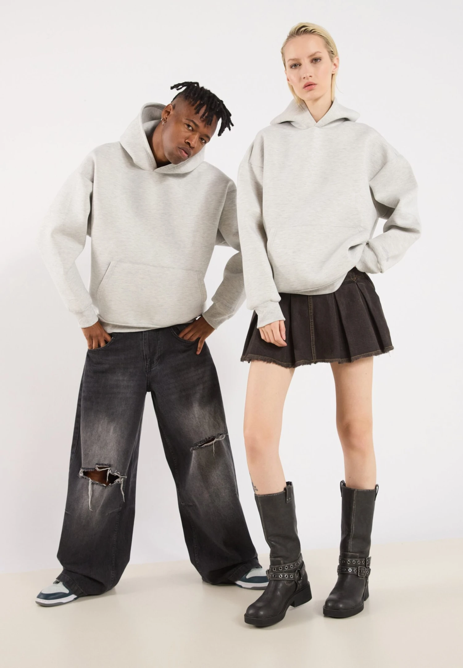 YOURTURN UNISEX - Sweatshirt - Mottled Light Grey 4 YOURTURN UNISEX - Sweatshirt - Mottled Light Grey - Image 2