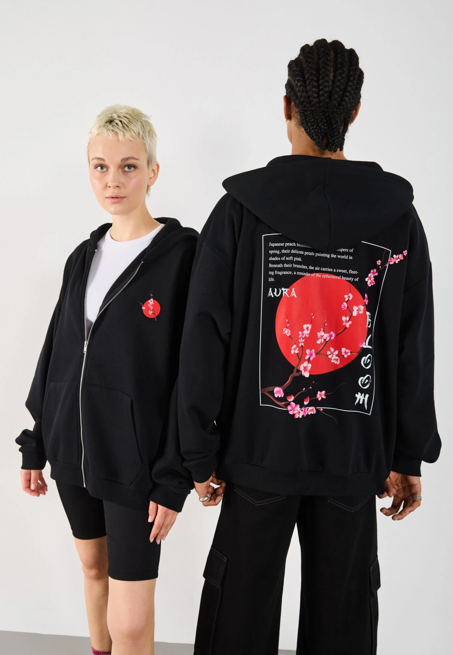 YOURTURN UNISEX - Zip-up Sweatshirt - True Black 6 YOURTURN UNISEX - Zip-up Sweatshirt - True Black - Image 4